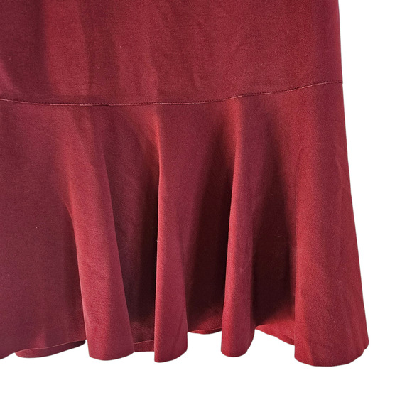 Akris Punto Flare Jersey Skirt Burgandy Red Size US 14 - Picture 5 of 10